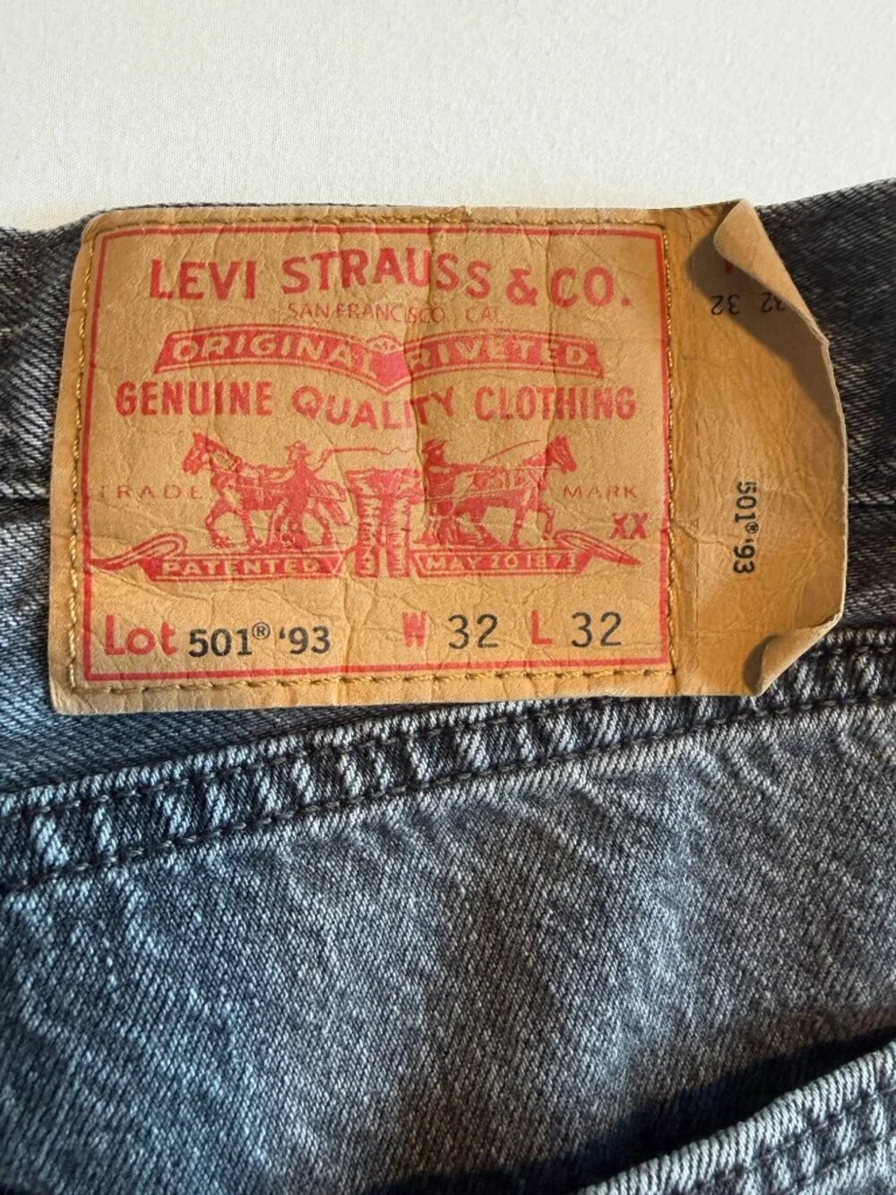 Vintage LEVIs 501 93s Rainbow Pride Gray Denim Jeans 32